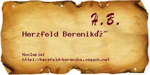 Herzfeld Bereniké névjegykártya
